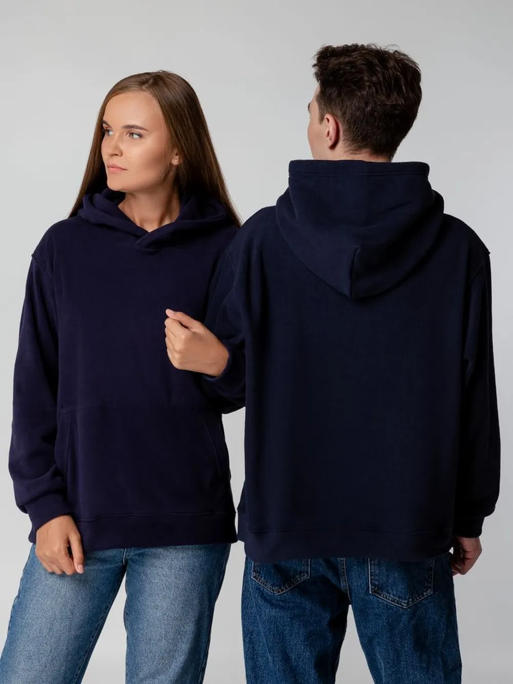 Худи флисовое унисекс Manakin, темно-синее, размер XL/2XL заказать онлайн с вашим дизайном на заказ в Москве и области