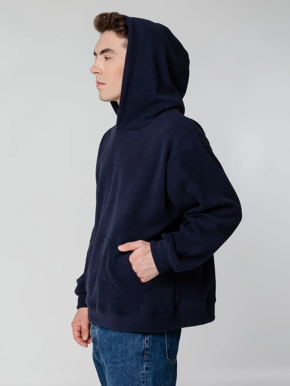 Худи флисовое унисекс Manakin, темно-синее, размер XL/2XL заказать онлайн с вашим дизайном на заказ в Москве и области