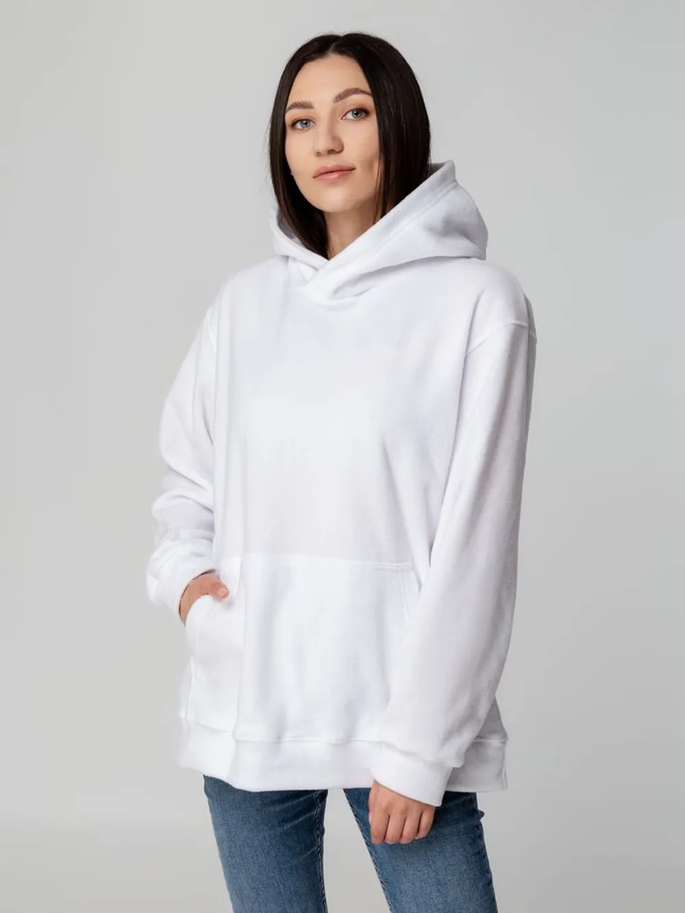 Худи флисовое унисекс Manakin, белое, размер XL/2XL заказать онлайн с вашим дизайном на заказ в Москве и области