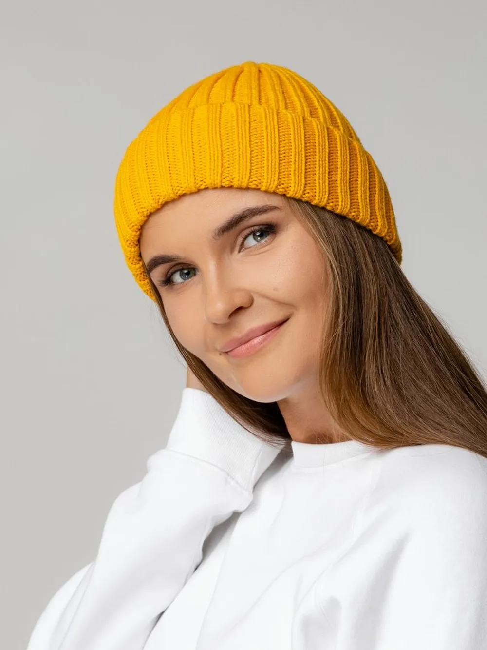 Шапка Uni, желтая заказать онлайн с вашим дизайном на заказ в Москве и области