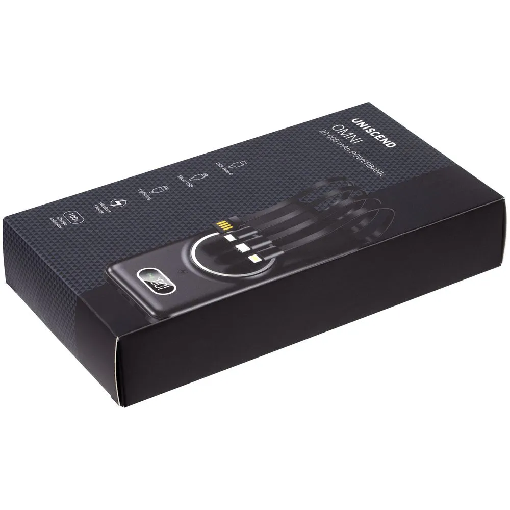 Внешний аккумулятор Omni XL 20000 мАч, черный заказать онлайн с вашим дизайном на заказ в Москве и области