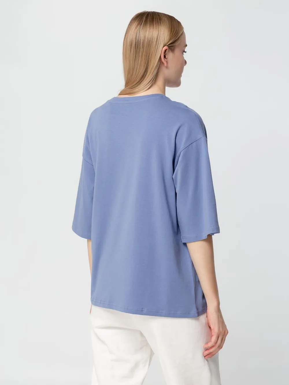 Футболка унисекс оверсайз Street Vibes, синяя (лавандовая), размер M/L заказать онлайн с вашим дизайном на заказ в Москве и области