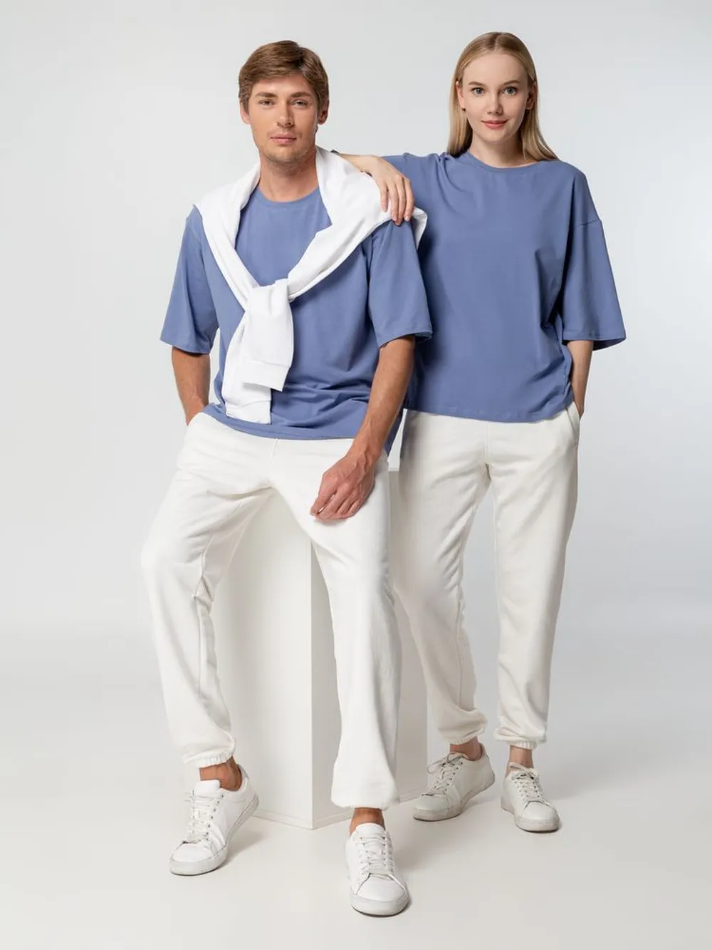 Футболка унисекс оверсайз Street Vibes, синяя (лавандовая), размер M/L заказать онлайн с вашим дизайном на заказ в Москве и области