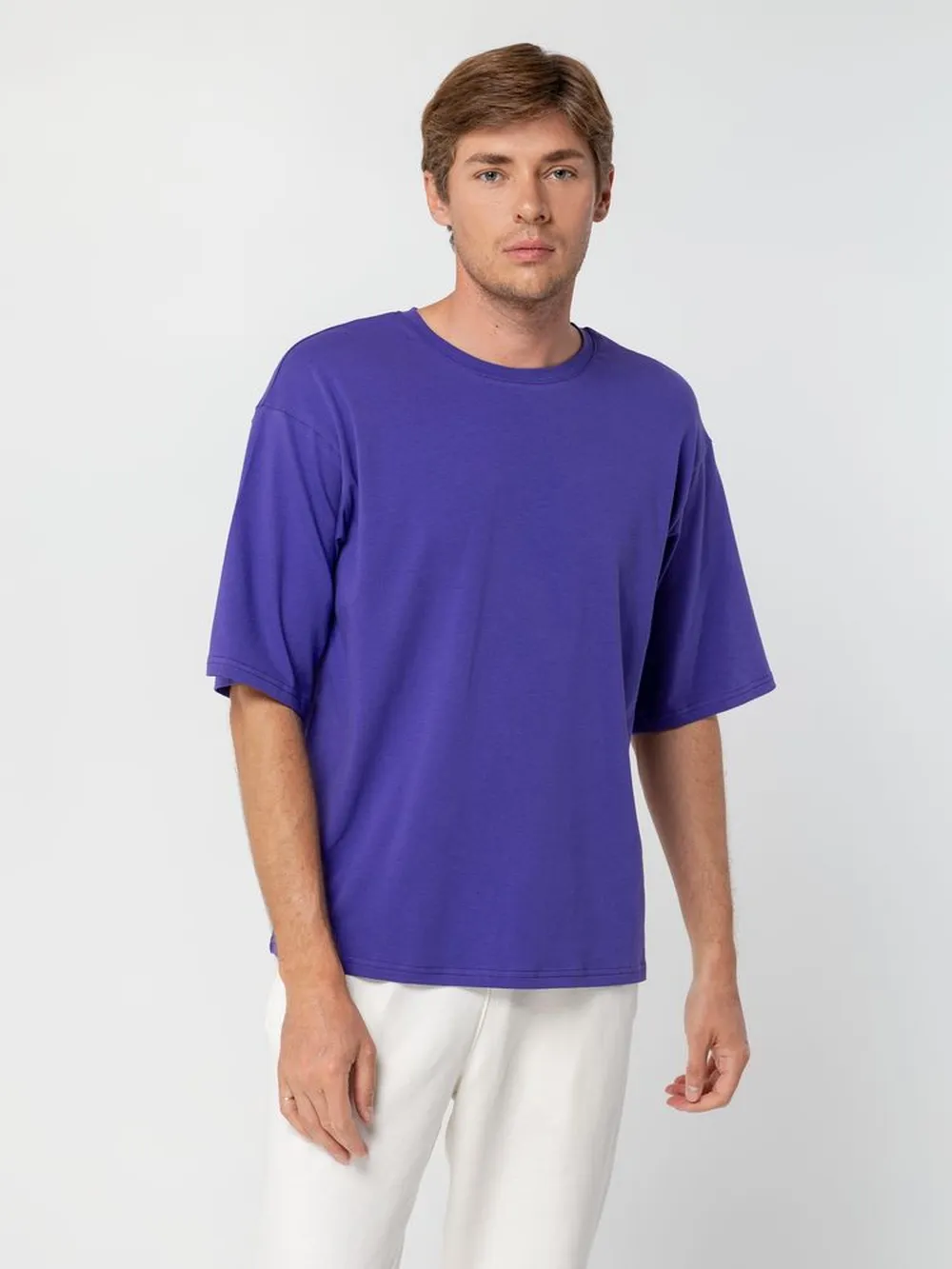 Футболка унисекс оверсайз Street Vibes, фиолетовая заказать онлайн с вашим дизайном на заказ в Москве и области