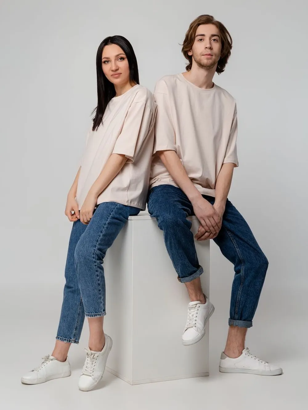 Футболка унисекс оверсайз Street Vibes, бежевая, размер XL/XXL заказать онлайн с вашим дизайном на заказ в Москве и области