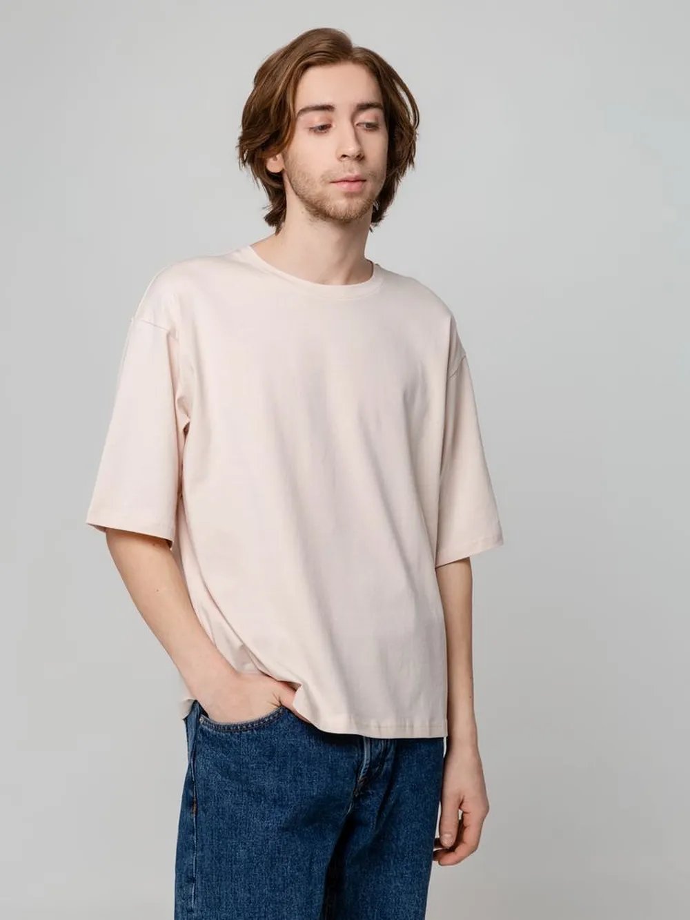 Футболка унисекс оверсайз Street Vibes, бежевая, размер XL/XXL заказать онлайн с вашим дизайном на заказ в Москве и области