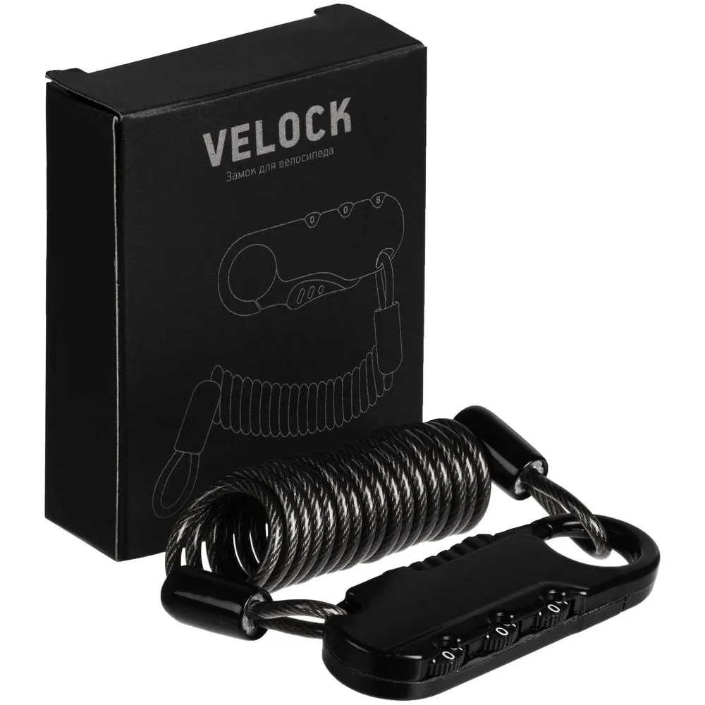 Кодовый замок для велосипеда Velock, черный заказать онлайн с вашим дизайном на заказ в Москве и области