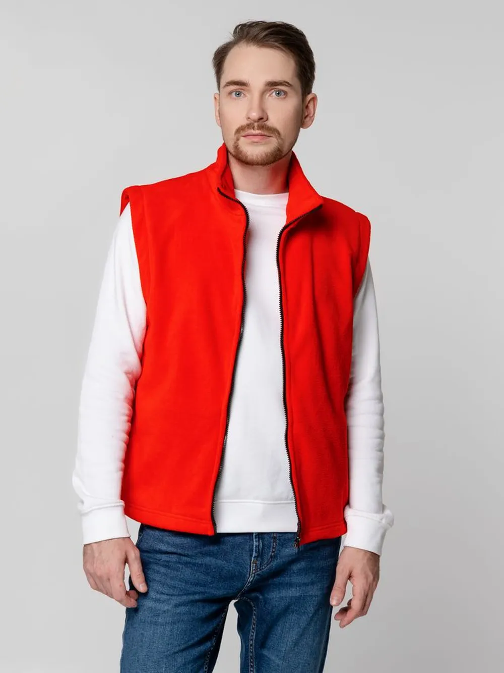 Жилет флисовый Manakin, красный, размер M/L заказать онлайн с вашим дизайном на заказ в Москве и области