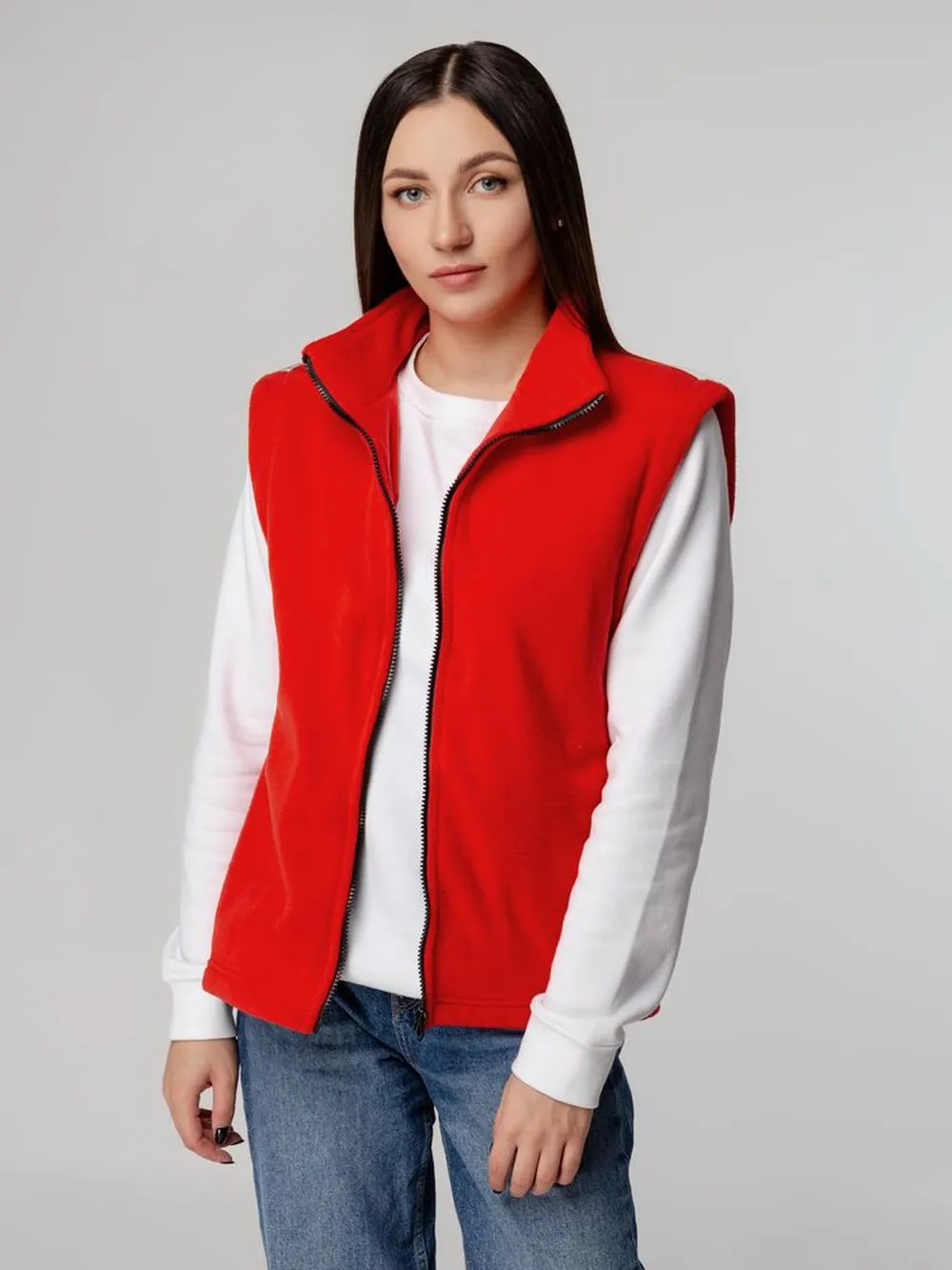 Жилет флисовый Manakin, красный, размер XL/XXL заказать онлайн с вашим дизайном на заказ в Москве и области