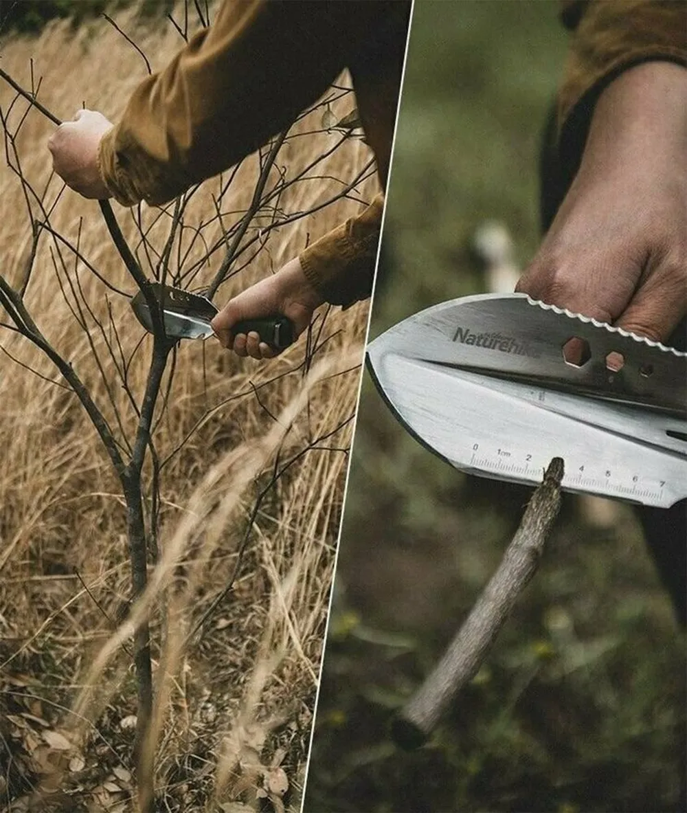 Многофункциональная ручная лопата Hike and Dig, серебристая заказать онлайн с вашим дизайном на заказ в Москве и области