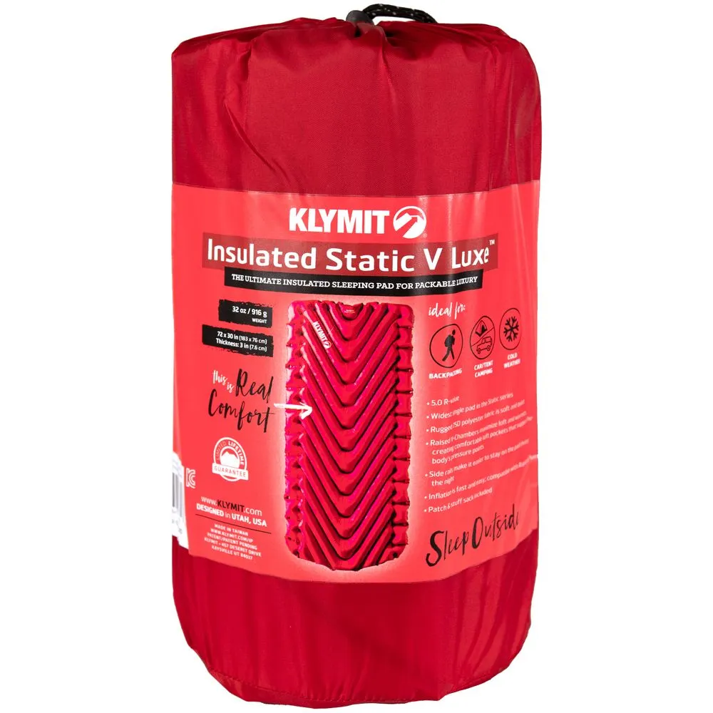 Надувной коврик Insulated Static V Luxe, красный заказать онлайн с вашим дизайном на заказ в Москве и области