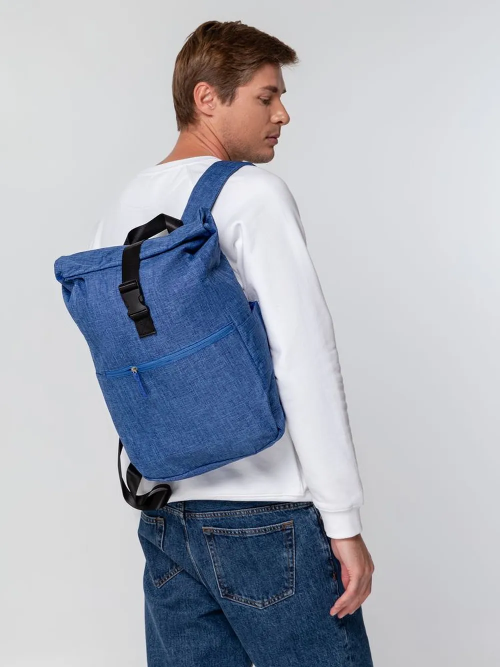 Рюкзак Packmate Roll, синий заказать онлайн с вашим дизайном на заказ в Москве и области
