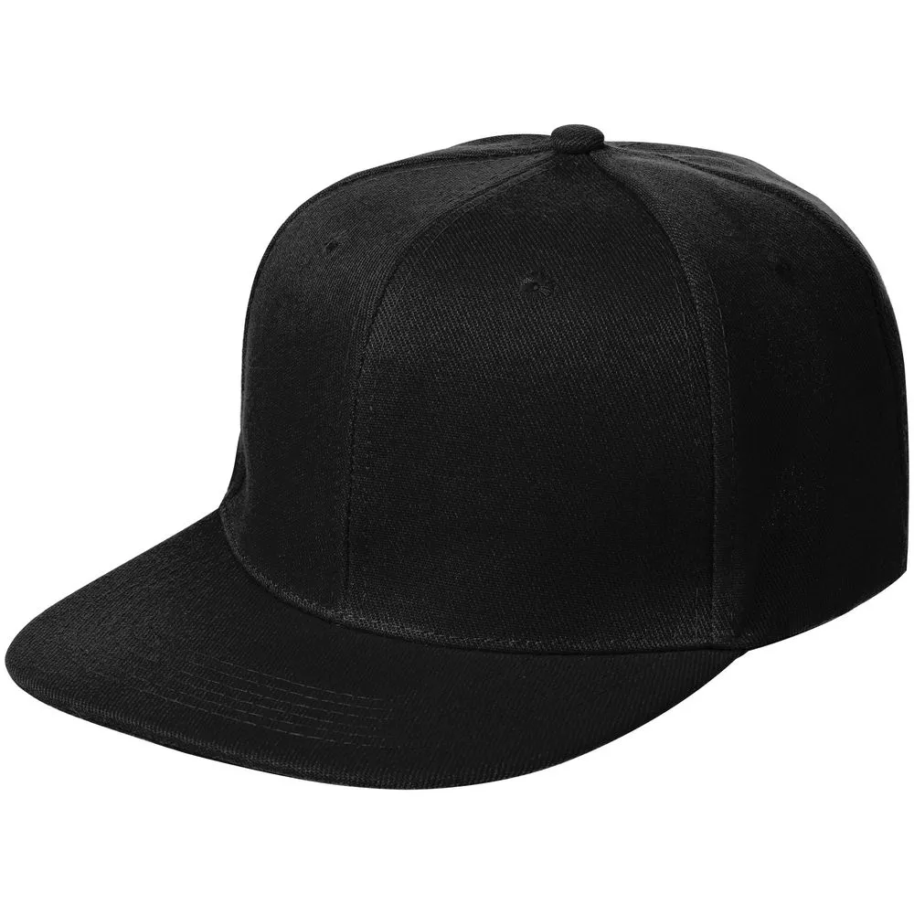 Бейсболка Snapback с прямым козырьком, черная заказать онлайн с вашим дизайном на заказ в Москве и области