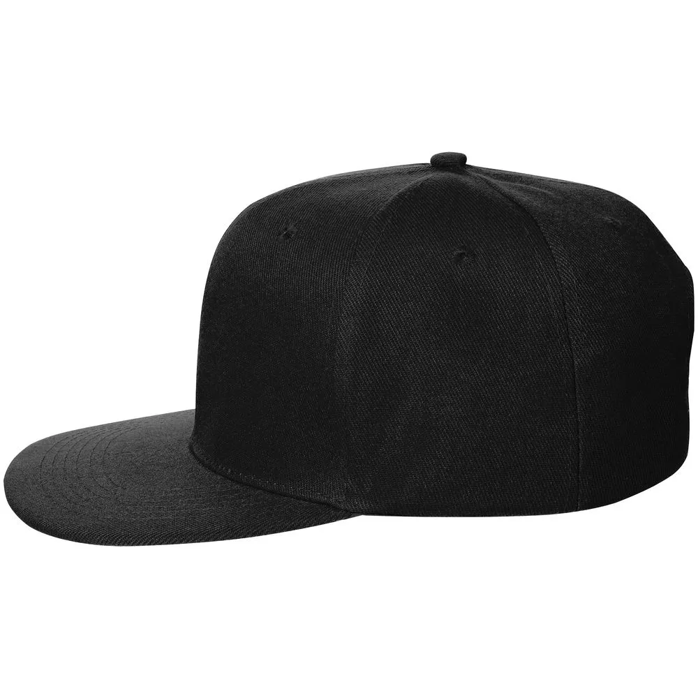Бейсболка Snapback с прямым козырьком, черная заказать онлайн с вашим дизайном на заказ в Москве и области