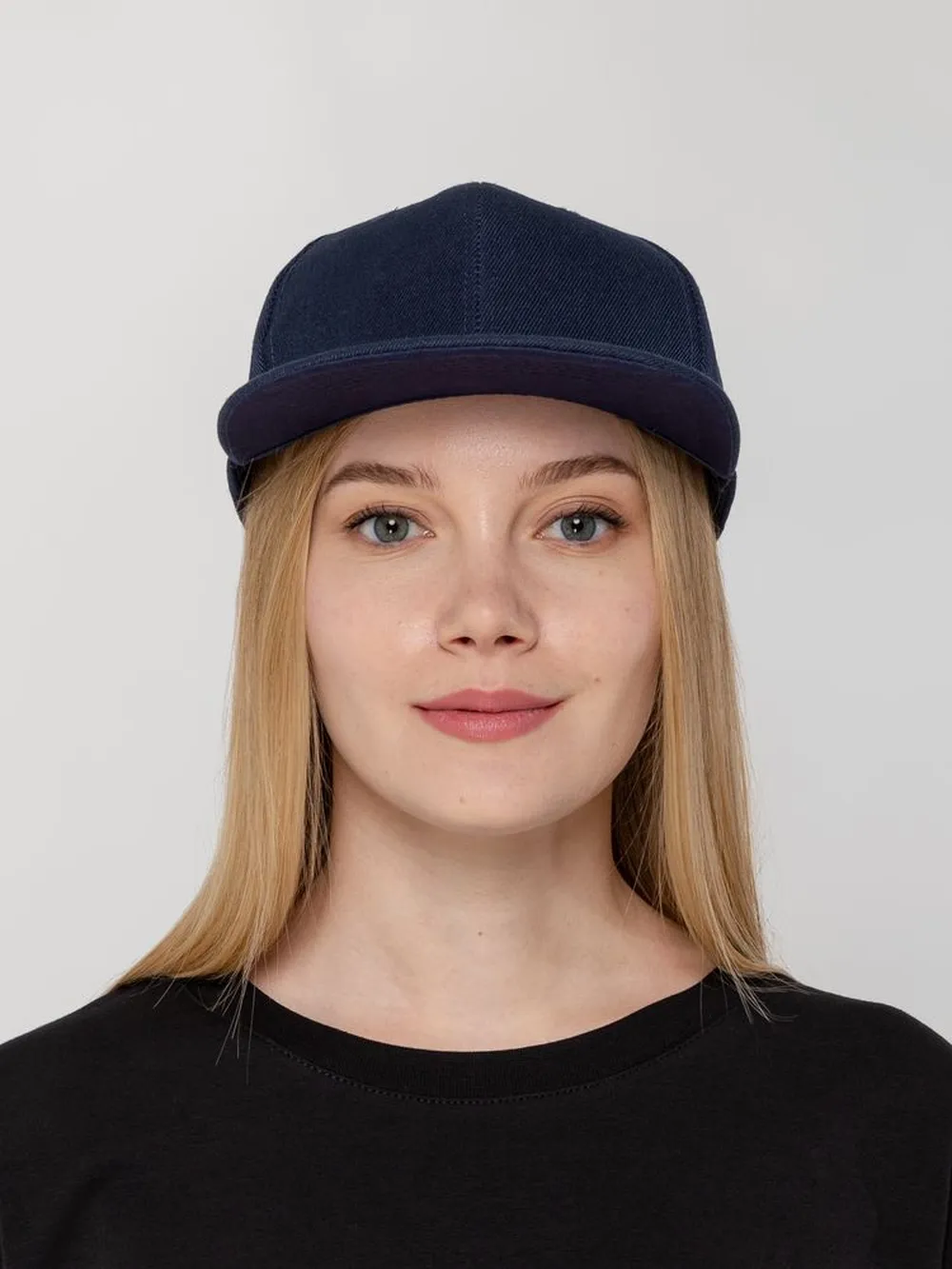 Бейсболка Snapback с прямым козырьком, темно-синяя заказать онлайн с вашим дизайном на заказ в Москве и области