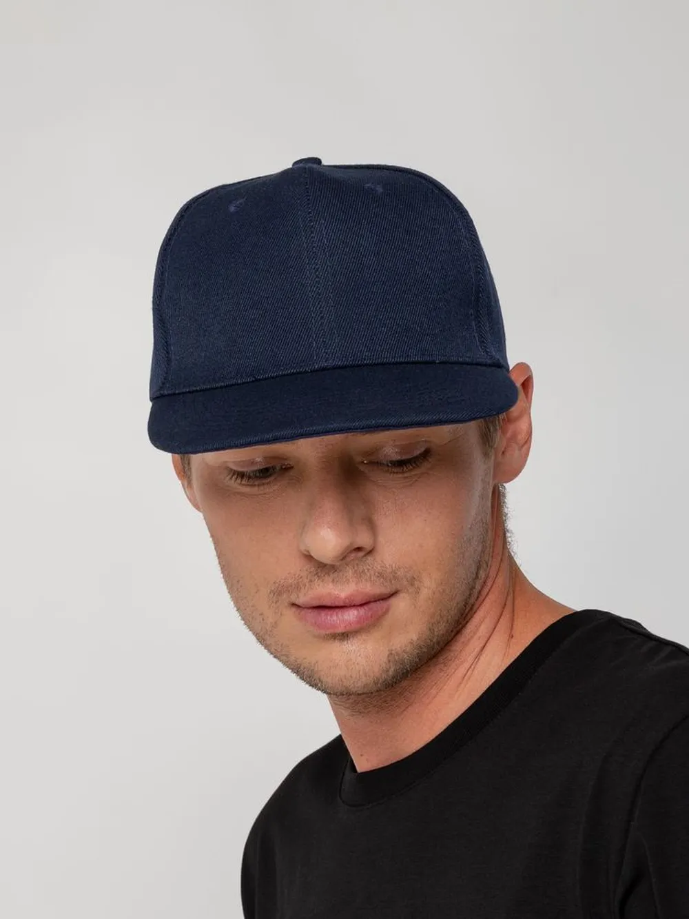 Бейсболка Snapback с прямым козырьком, темно-синяя заказать онлайн с вашим дизайном на заказ в Москве и области