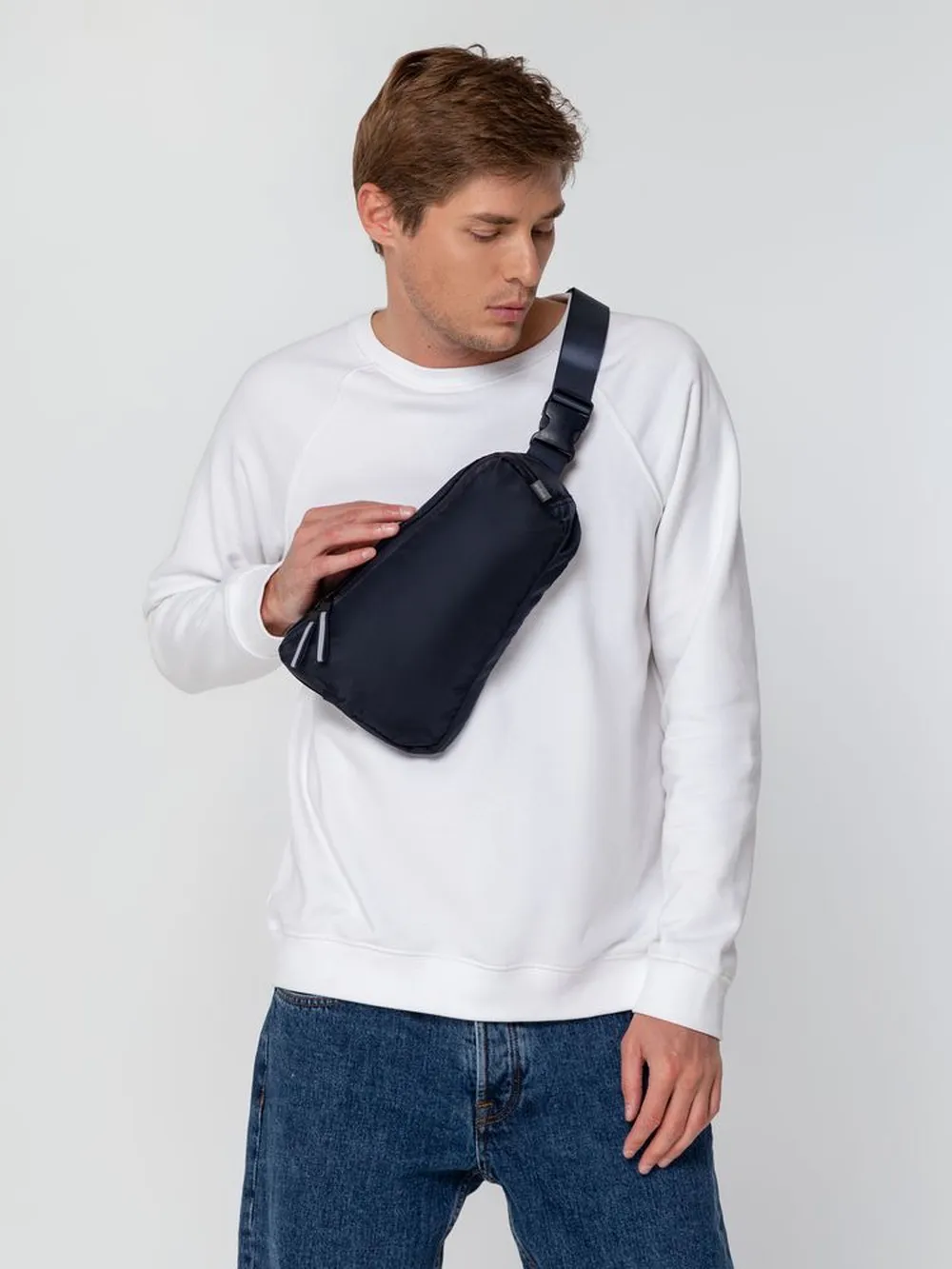 Поясная сумка coolStuff, темно-синяя заказать онлайн с вашим дизайном на заказ в Москве и области