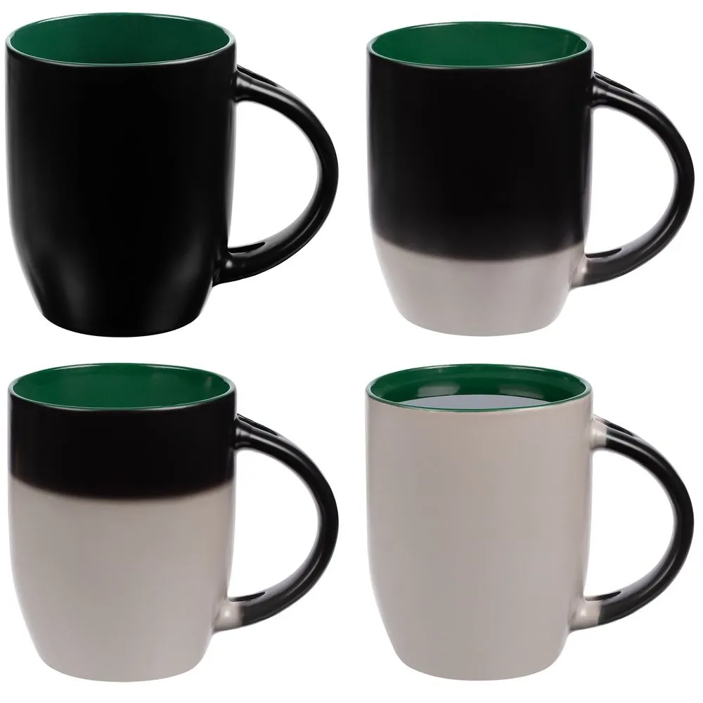 Кружка-хамелеон Melty с ложкой, черная с зеленым заказать онлайн с вашим дизайном на заказ в Москве и области