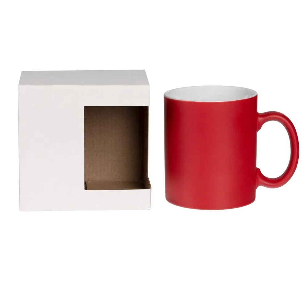 Коробка для кружки с окном Cupcase, белая заказать онлайн с вашим дизайном на заказ в Москве и области