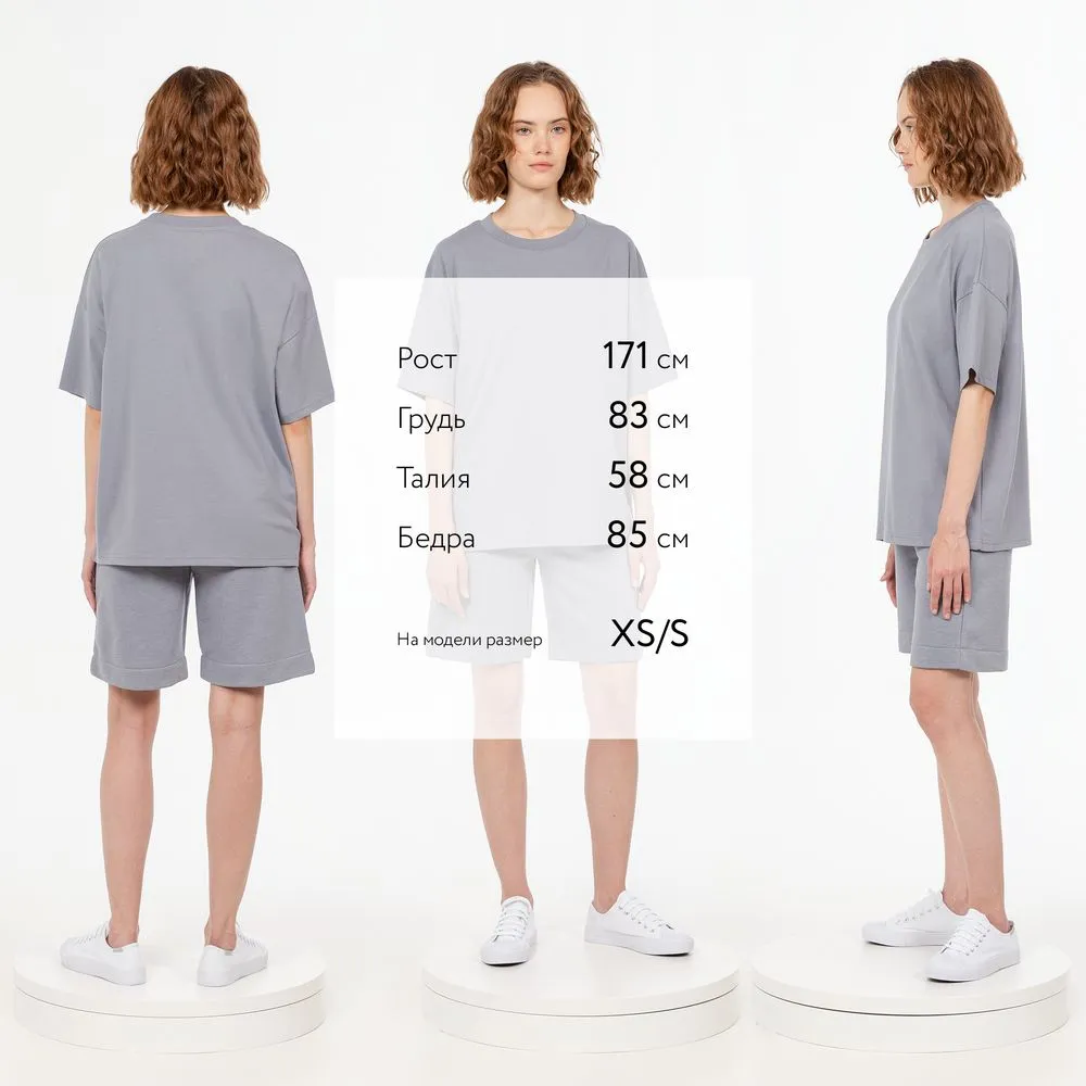 Футболка унисекс оверсайз T3, серая заказать онлайн с вашим дизайном на заказ в Москве и области
