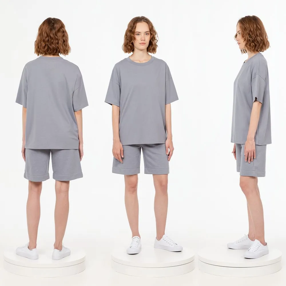 Футболка унисекс оверсайз T3, серая заказать онлайн с вашим дизайном на заказ в Москве и области