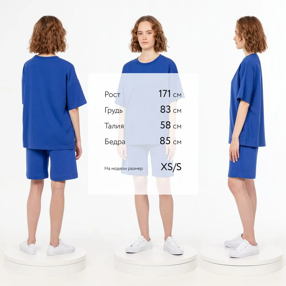 Футболка унисекс T3, синяя, размер XS/S заказать онлайн с вашим дизайном на заказ в Москве и области