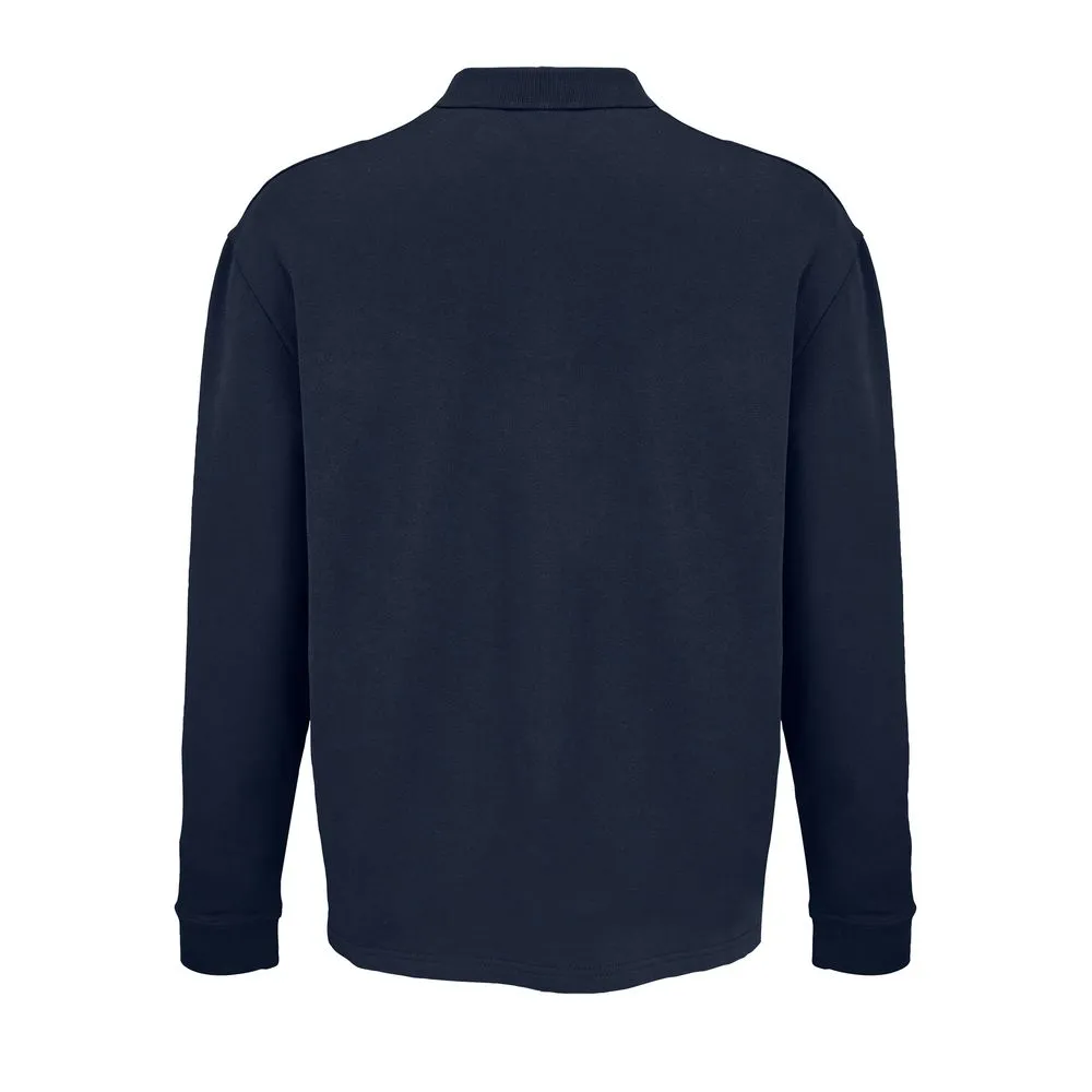 Рубашка поло оверсайз с длинным рукавом Heritage, темно-синяя, размер XS заказать онлайн с вашим дизайном на заказ в Москве и области