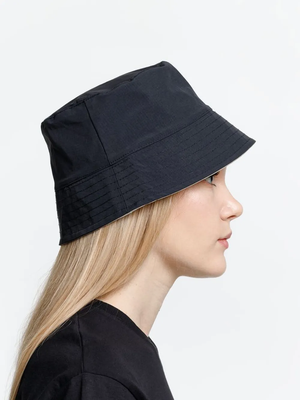 Панама Nylon двусторонняя, черная с хаки, размер M/L заказать онлайн с вашим дизайном на заказ в Москве и области