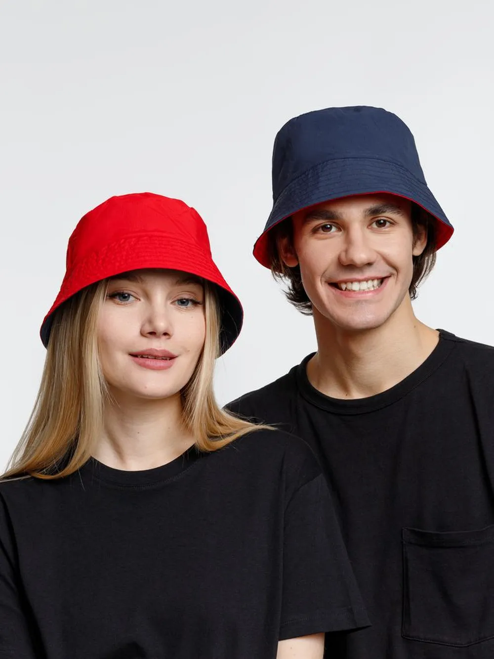 Панама Nylon двусторонняя, темно-синяя с красным, размер M/L заказать онлайн с вашим дизайном на заказ в Москве и области