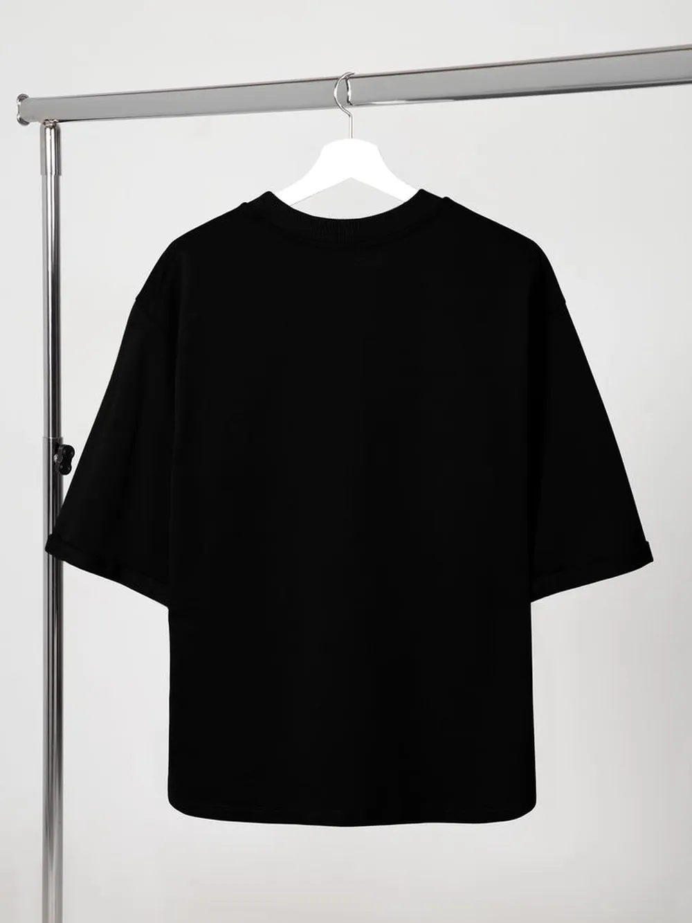 Футболка оверсайз унисекс Kosmos 2.0, черная, размер M/L заказать онлайн с вашим дизайном на заказ в Москве и области