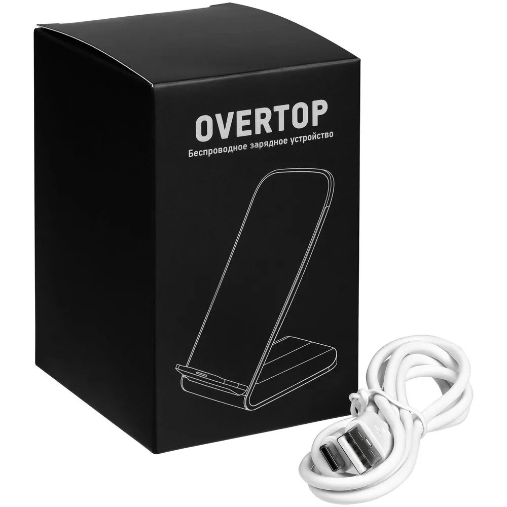 Беспроводное зарядное устройство с быстрой зарядкой Overtop, белое заказать онлайн с вашим дизайном на заказ в Москве и области