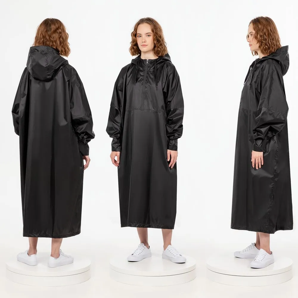 Дождевик-анорак R1, черный, размер M/L заказать онлайн с вашим дизайном на заказ в Москве и области