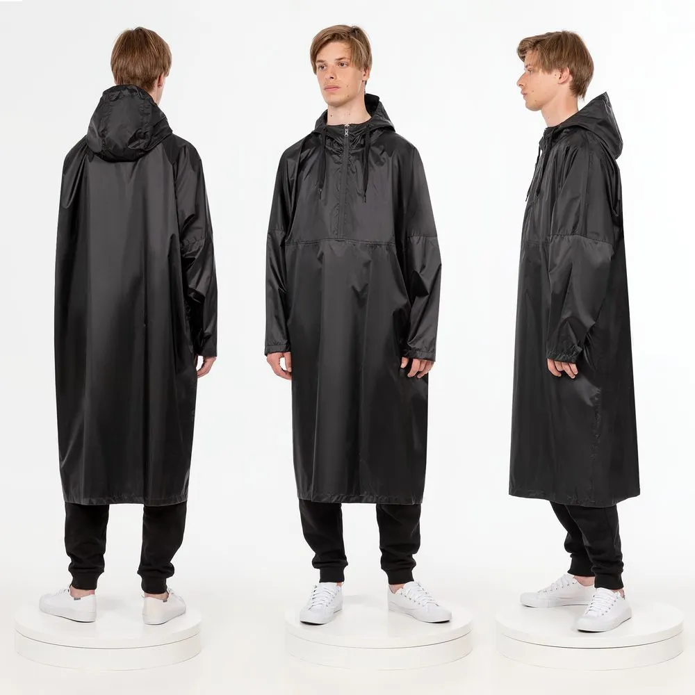 Дождевик-анорак R1, черный, размер M/L заказать онлайн с вашим дизайном на заказ в Москве и области