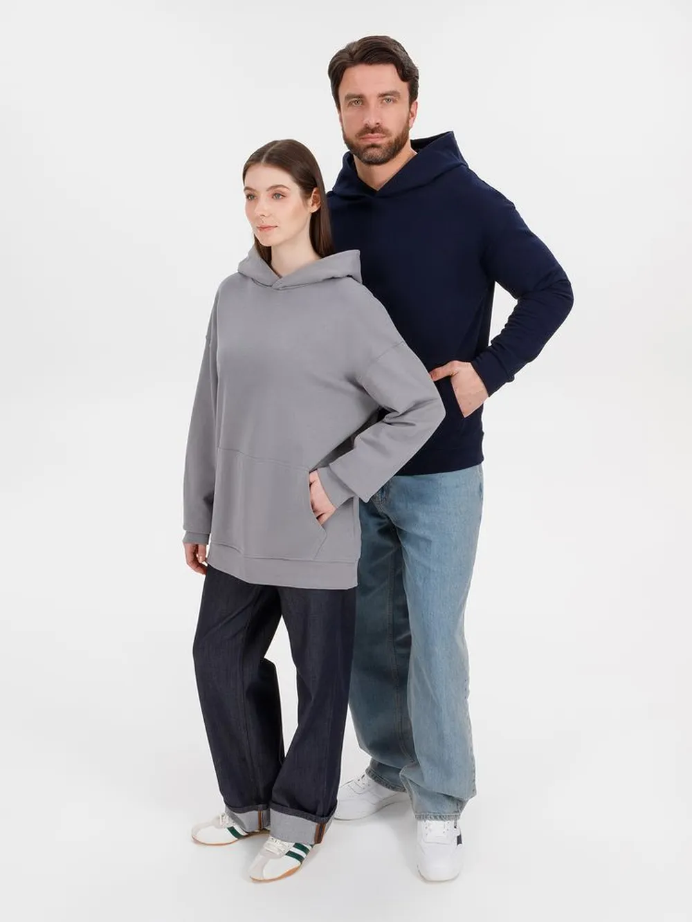 Худи оверсайз унисекс Outshine, серое, размер XL/2XL заказать онлайн с вашим дизайном на заказ в Москве и области