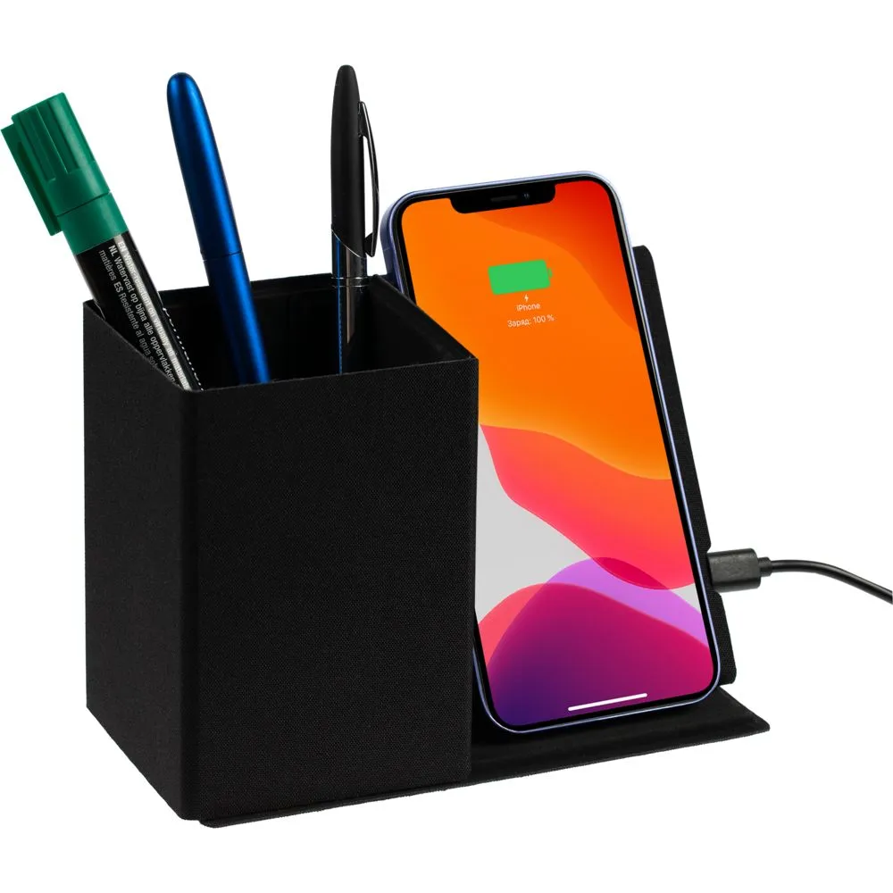 Настольный органайзер Midstream с зарядкой и стаканчиком для ручек заказать онлайн с вашим дизайном на заказ в Москве и области