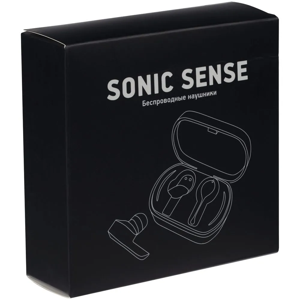 Беспроводные наушники Sonic Sense, черные заказать онлайн с вашим дизайном на заказ в Москве и области