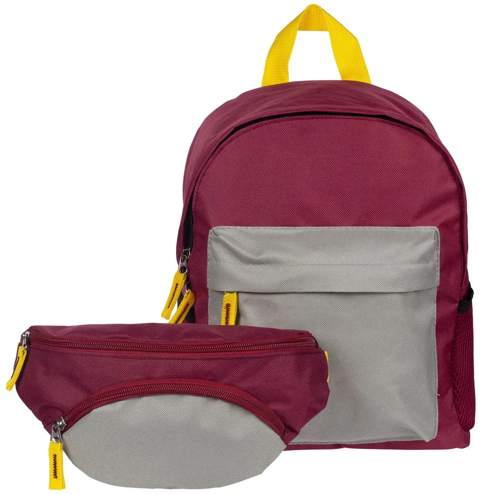 Поясная сумка детская Kiddo, бордовая с серым заказать онлайн с вашим дизайном на заказ в Москве и области