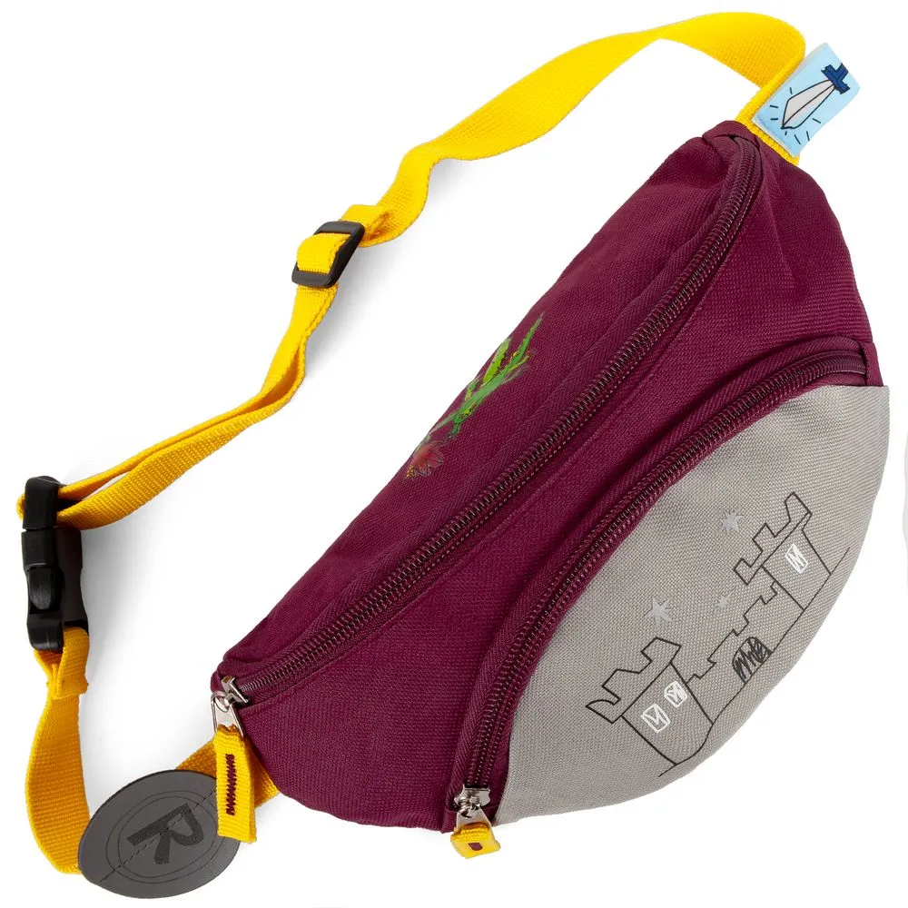Поясная сумка детская Kiddo, бордовая с серым заказать онлайн с вашим дизайном на заказ в Москве и области