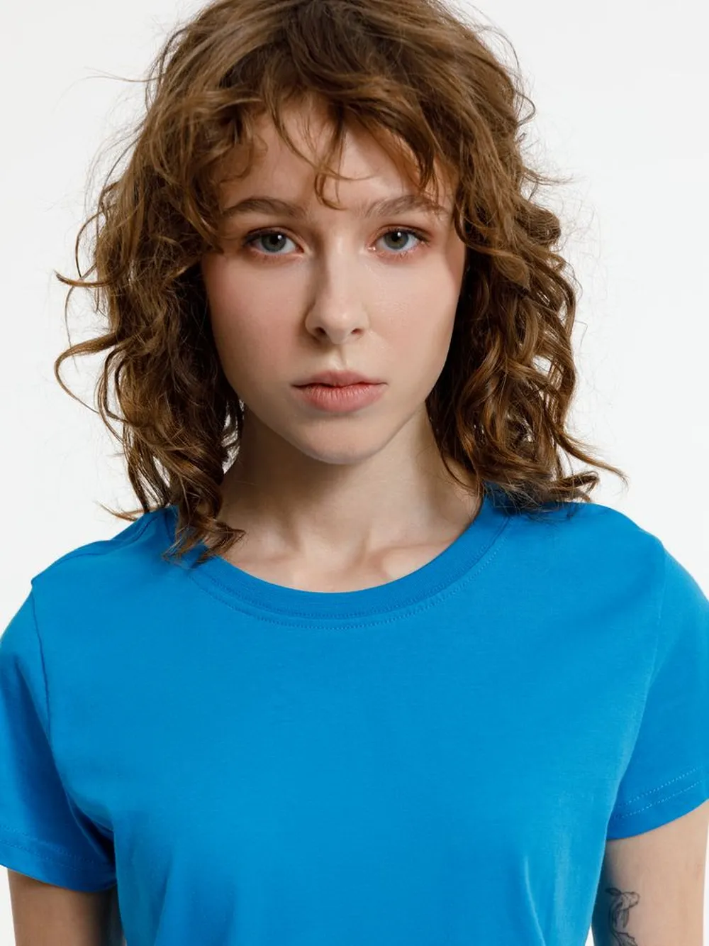 Футболка женская T-bolka Lady, бирюзовая, размер XXL заказать онлайн с вашим дизайном на заказ в Москве и области