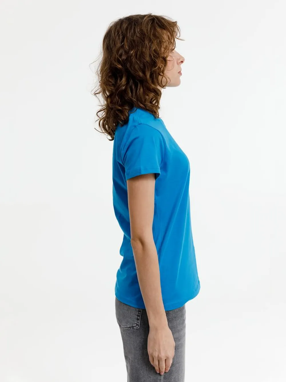 Футболка женская T-bolka Lady, бирюзовая, размер 3XL заказать онлайн с вашим дизайном на заказ в Москве и области