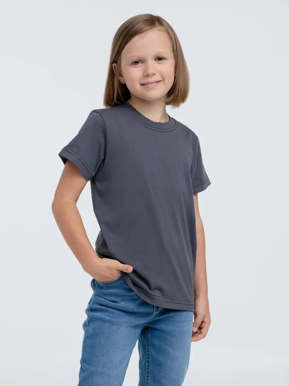 Футболка детская T-Bolka Kids, темно-серая (графит), 14 лет заказать онлайн с вашим дизайном на заказ в Москве и области