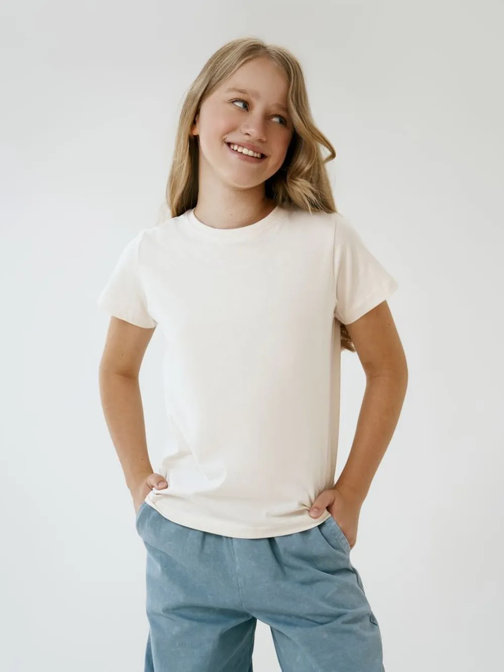 Футболка детская T-Bolka Kids, молочно-белая, 12 лет заказать онлайн с вашим дизайном на заказ в Москве и области