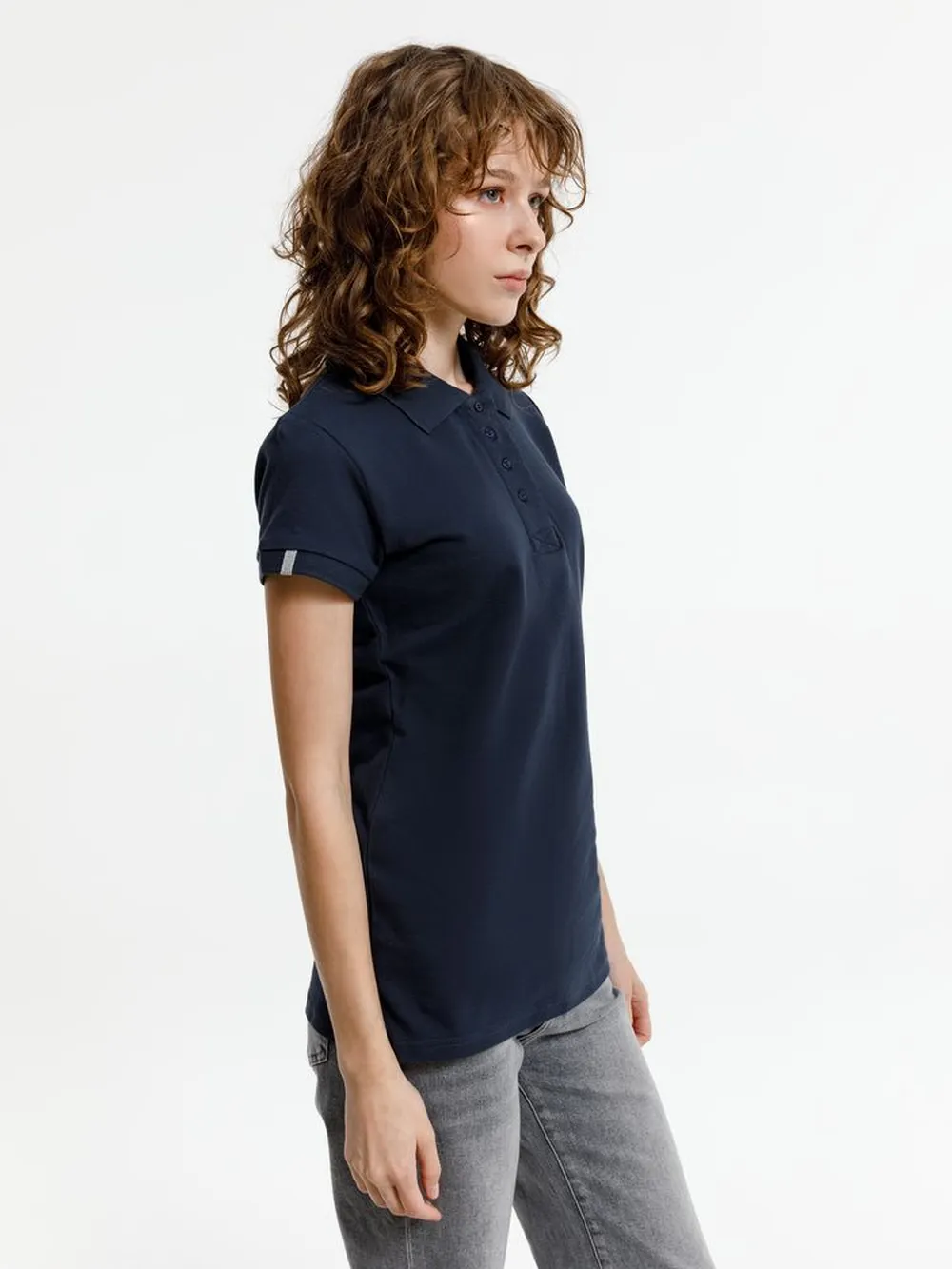 Рубашка поло женская Virma Premium Lady, темно-синяя, размер S заказать онлайн с вашим дизайном на заказ в Москве и области