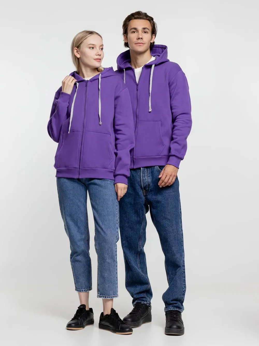 Толстовка на молнии с капюшоном Siverga Heavy, фиолетовая, размер 4XL заказать онлайн с вашим дизайном на заказ в Москве и области