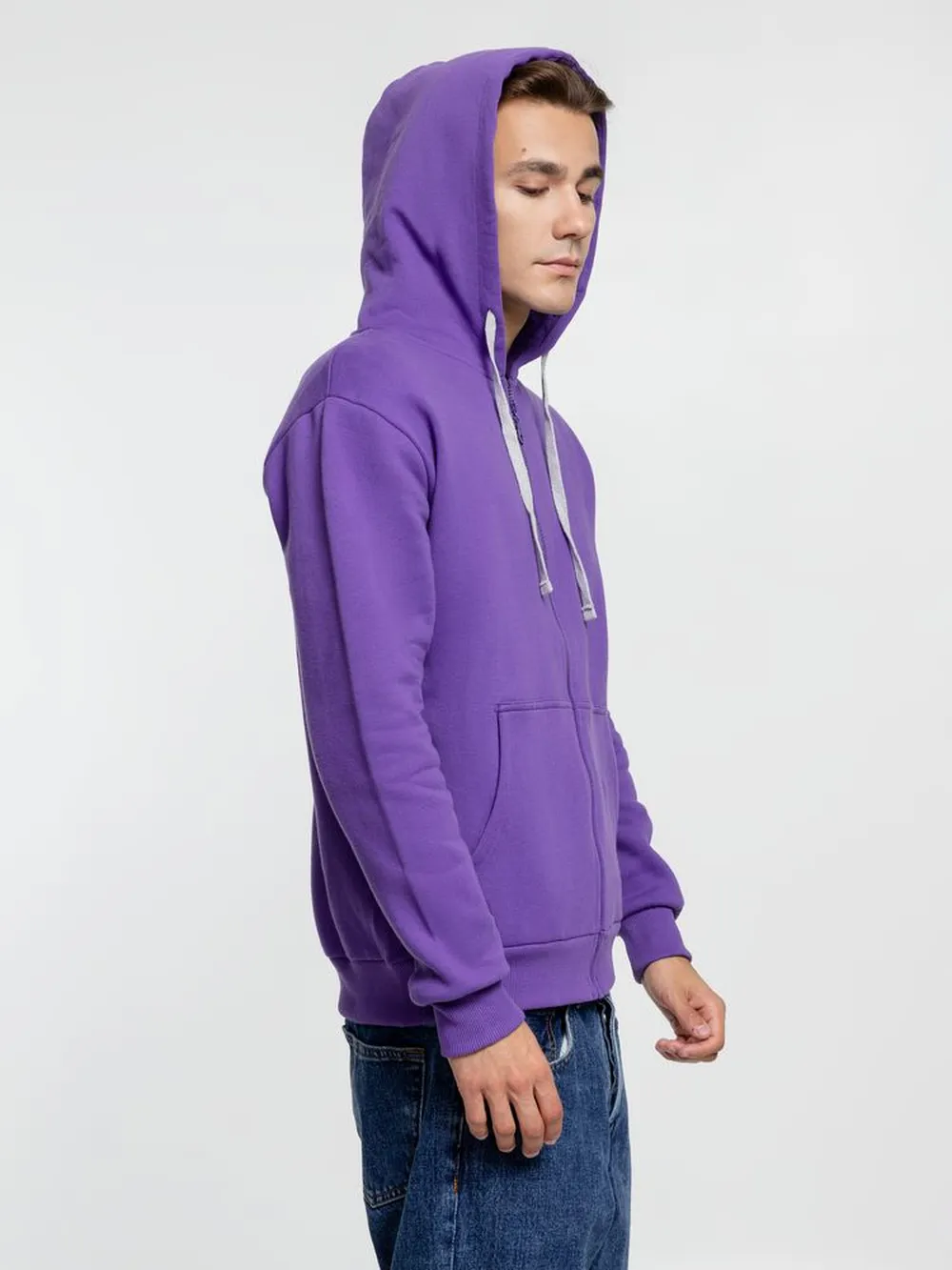 Толстовка на молнии с капюшоном Siverga Heavy, фиолетовая, размер 4XL заказать онлайн с вашим дизайном на заказ в Москве и области