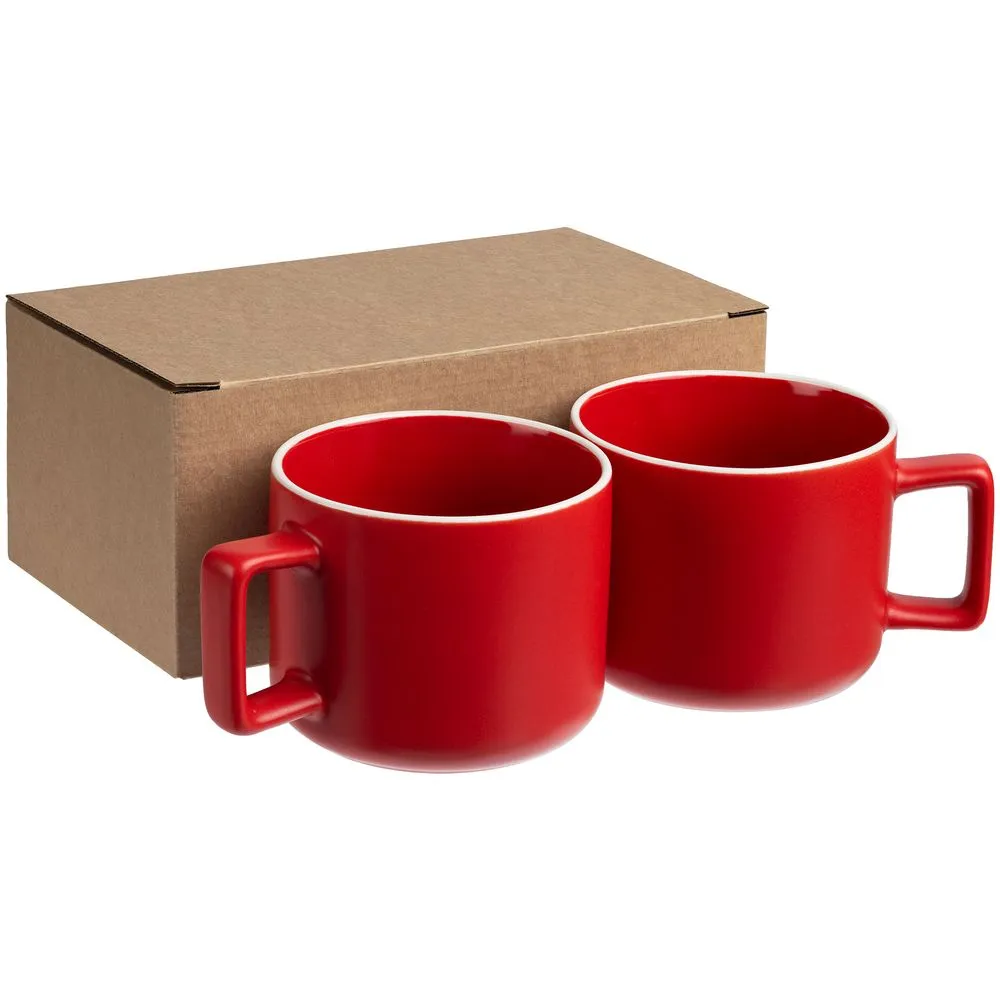 Коробка Couple Cup под 2 кружки, малая, крафт заказать онлайн с вашим дизайном на заказ в Москве и области