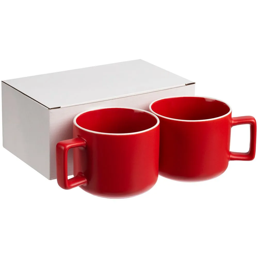Коробка Couple Cup под 2 кружки, малая, белая заказать онлайн с вашим дизайном на заказ в Москве и области