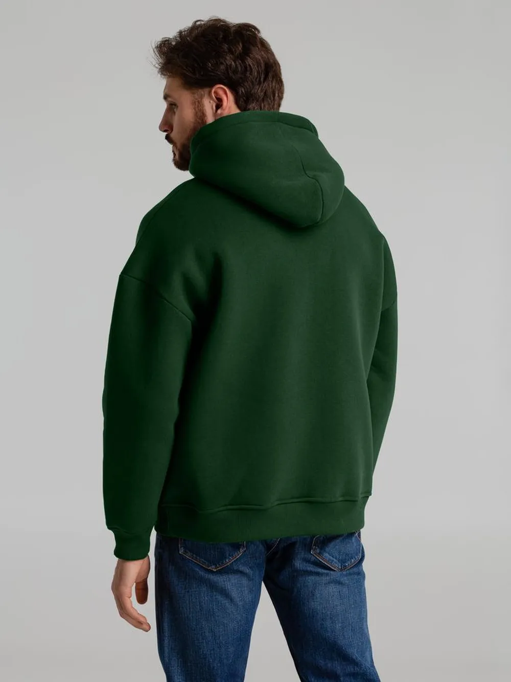 Худи Kulonga Oversize, темно-зеленое, размер 3XL/4XL заказать онлайн с вашим дизайном на заказ в Москве и области