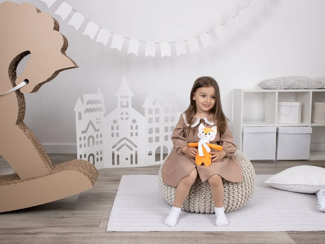 Мягкая игрушка Beastie Toys, лисенок с белым шарфом заказать онлайн с вашим дизайном на заказ в Москве и области