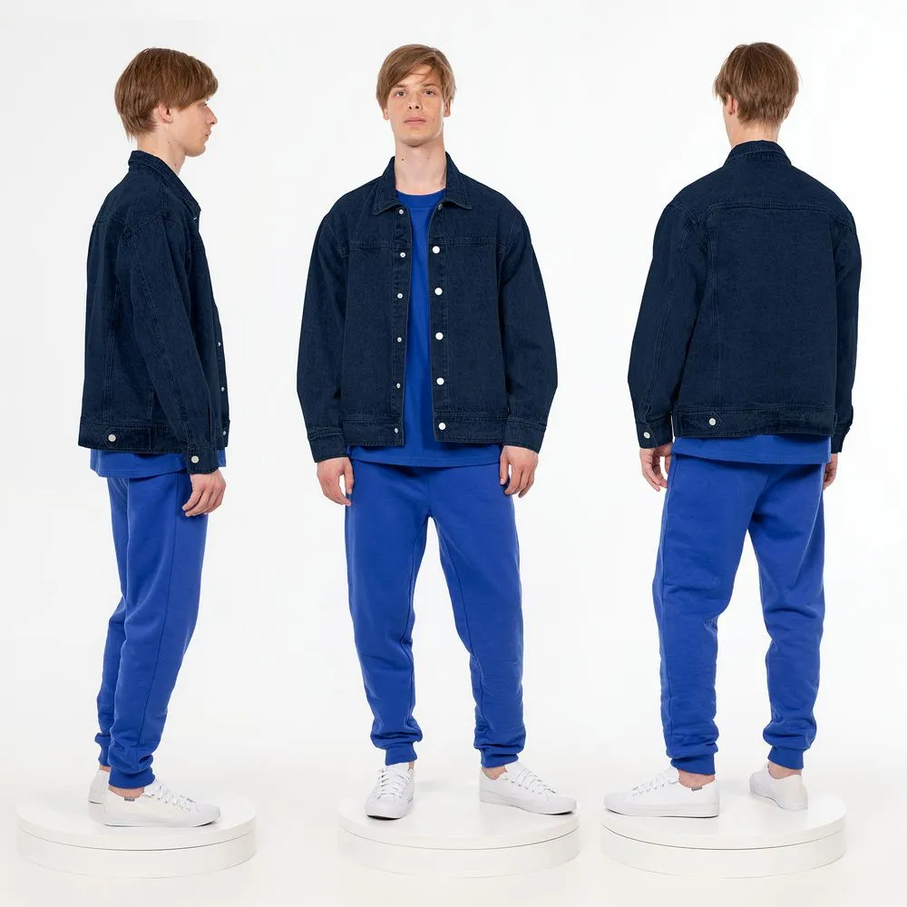 Куртка джинсовая O1, темно-синяя, размер 3XL/4XL заказать онлайн с вашим дизайном на заказ в Москве и области